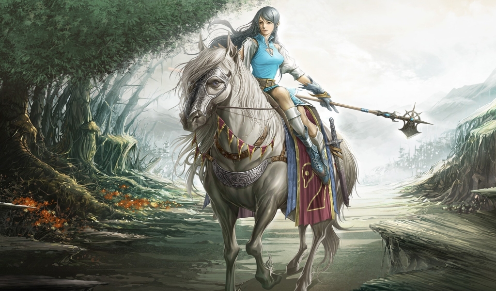 Fantasy Girl Rider for 1024 x 600 widescreen resolution