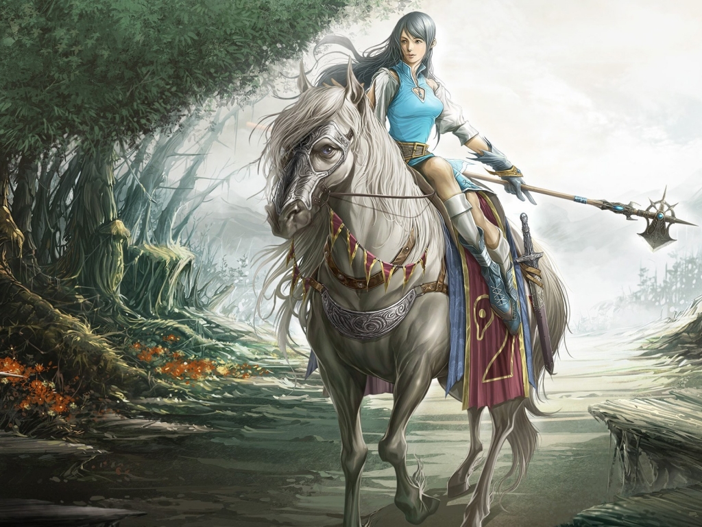 Fantasy Girl Rider for 1024 x 768 resolution