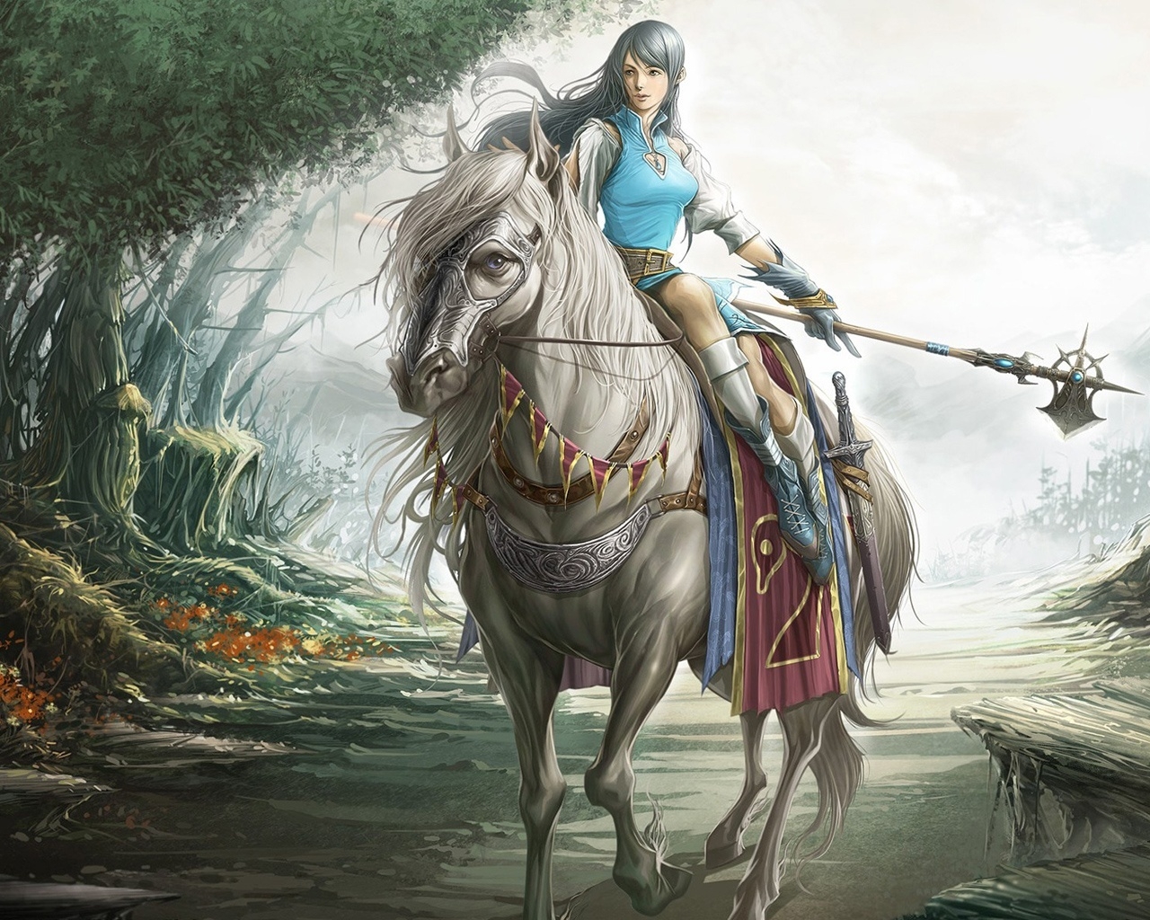 Fantasy Girl Rider for 1280 x 1024 resolution