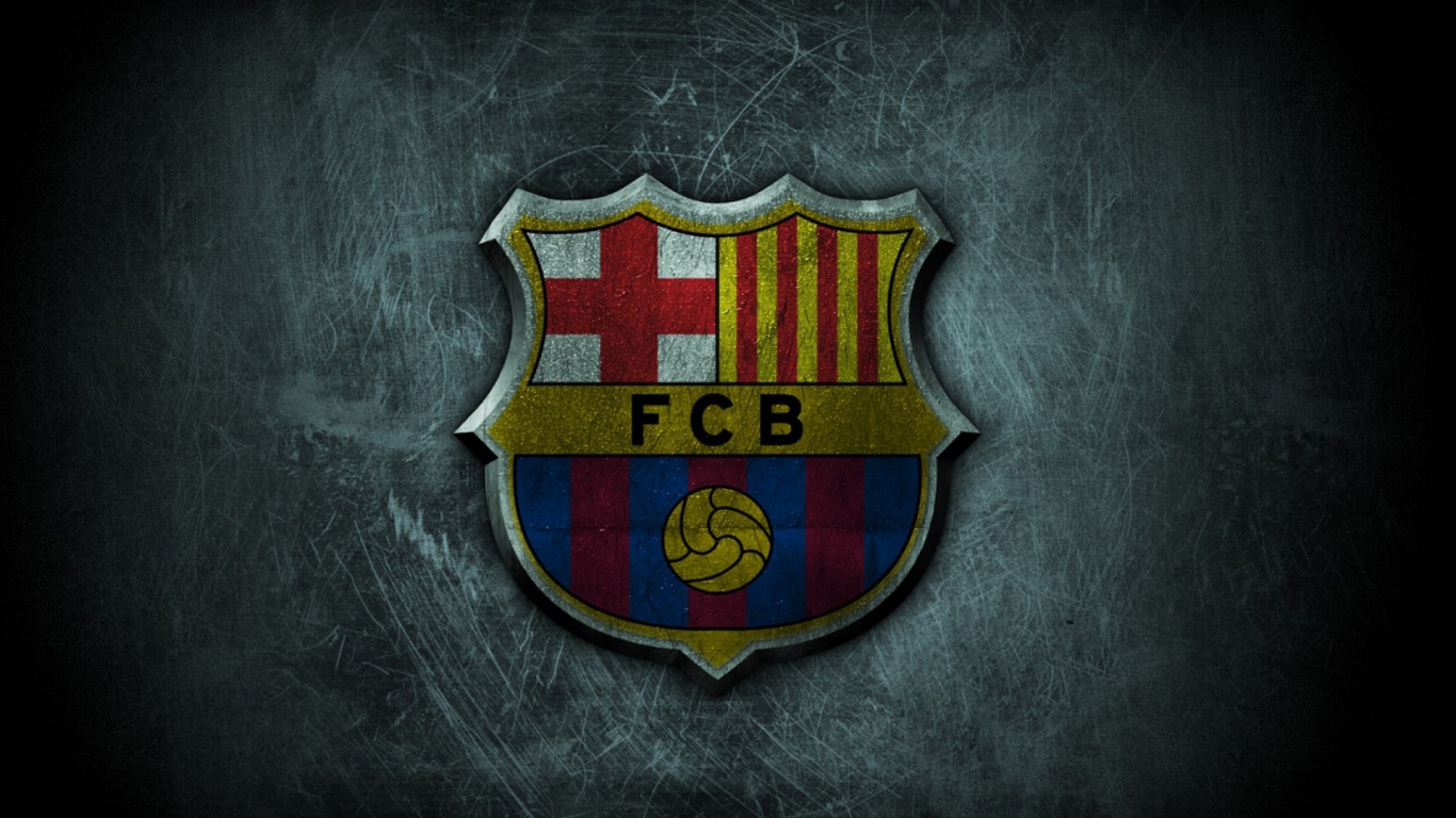 FC Barcelona Grunge Logo for 1366 x 768 HDTV resolution