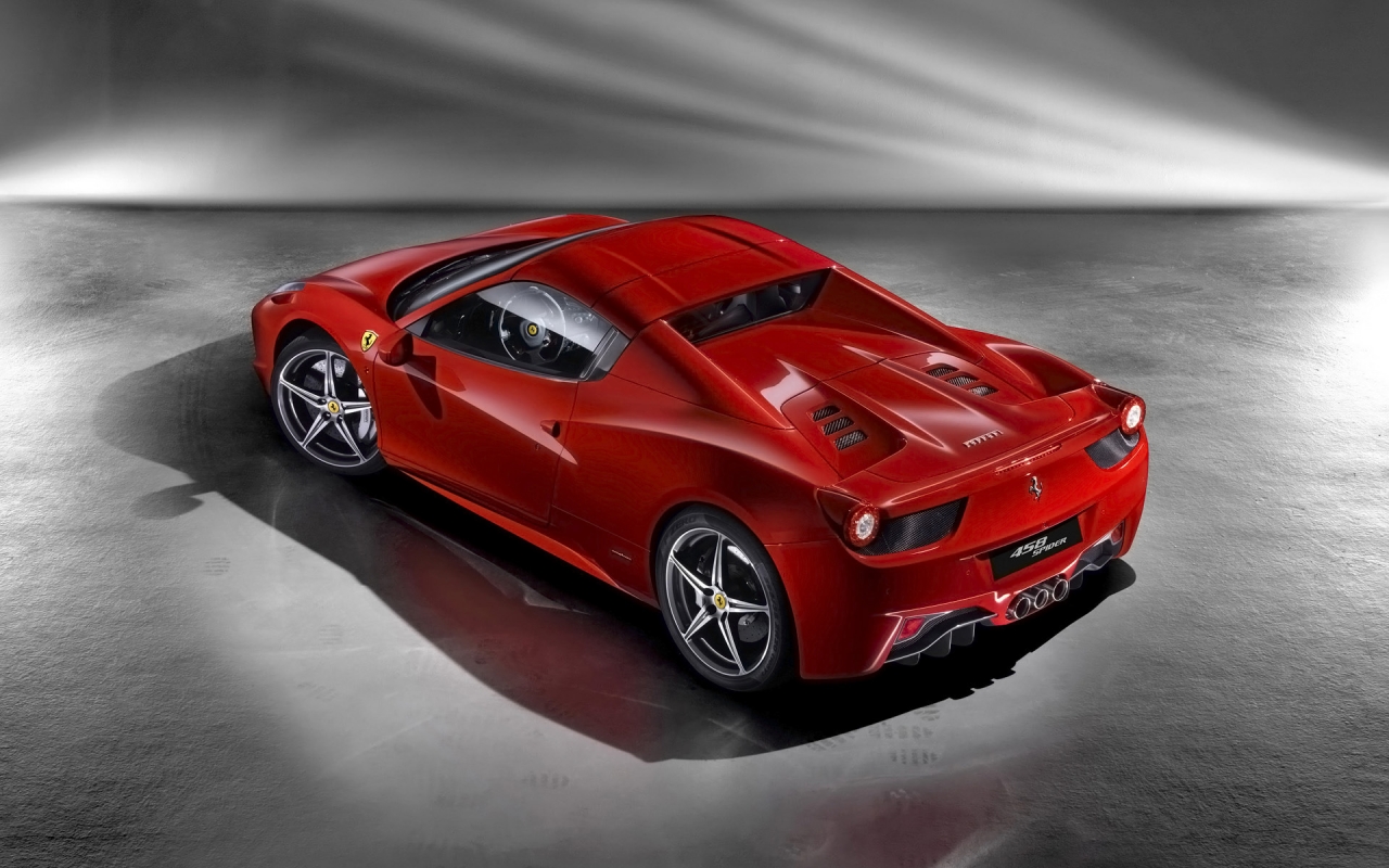 Ferrari 458 Spider 2012 Top View for 1280 x 800 widescreen resolution