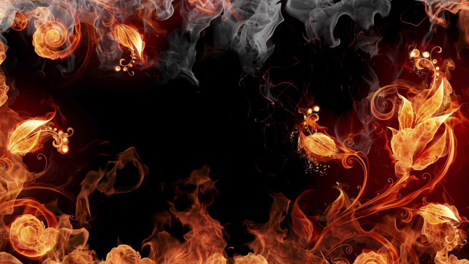 Fire Abstract Art for 1536 x 864 HDTV resolution