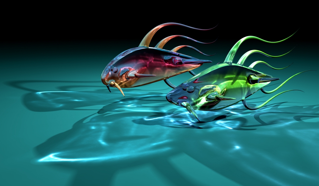 Fishes Race for 1024 x 600 widescreen resolution