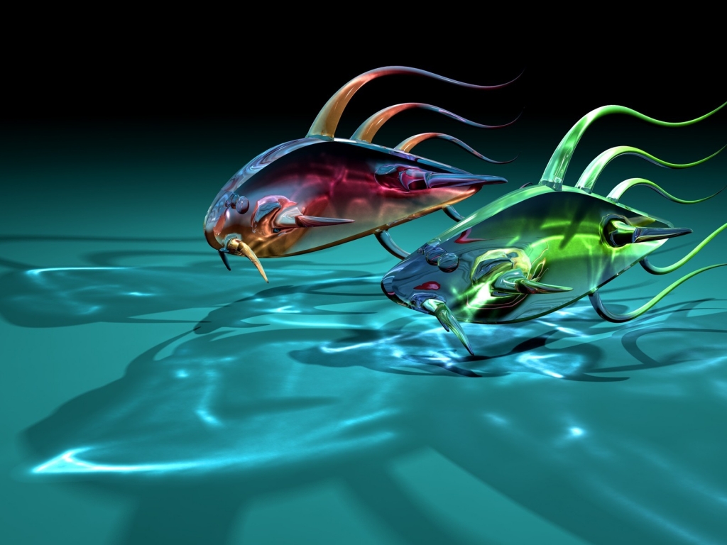 Fishes Race for 1024 x 768 resolution