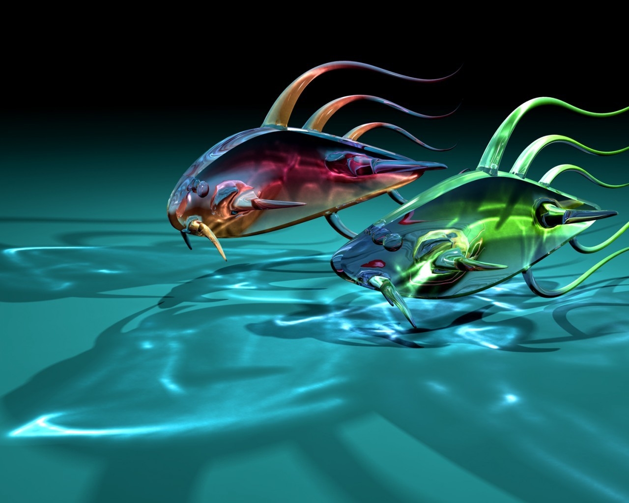 Fishes Race for 1280 x 1024 resolution