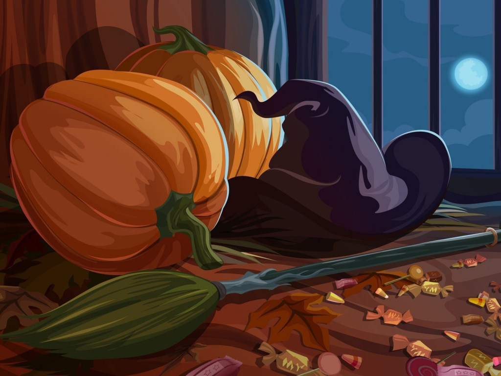 Fresh Halloween Pumpkin for 1024 x 768 resolution