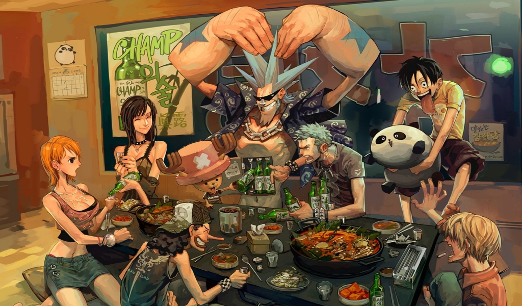 Friends Over Sushi for 1024 x 600 widescreen resolution