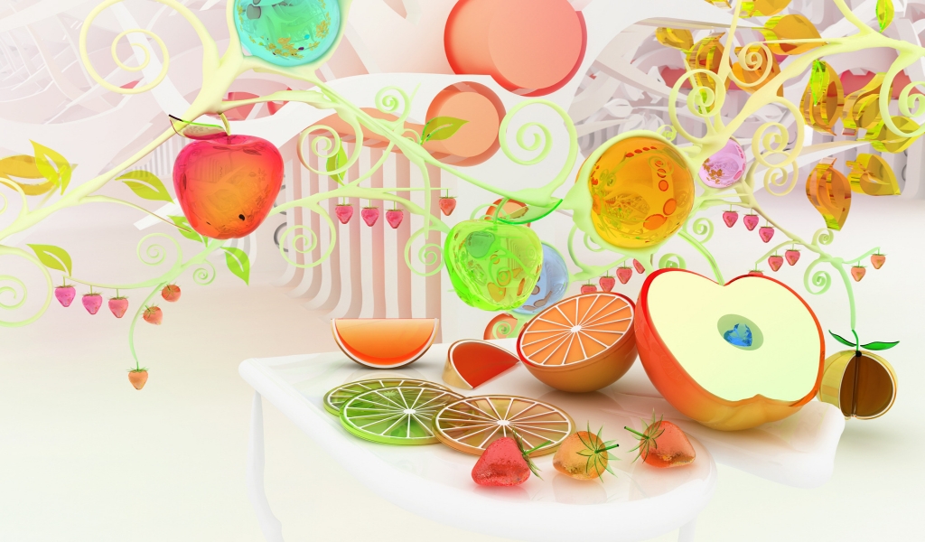 Fruits for 1024 x 600 widescreen resolution