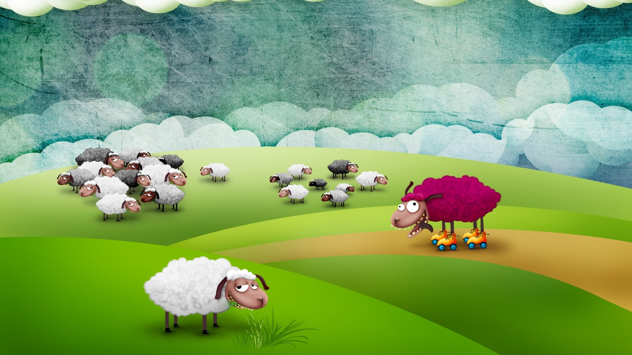 Funny Sheep for 1280 x 720 HDTV 720p resolution