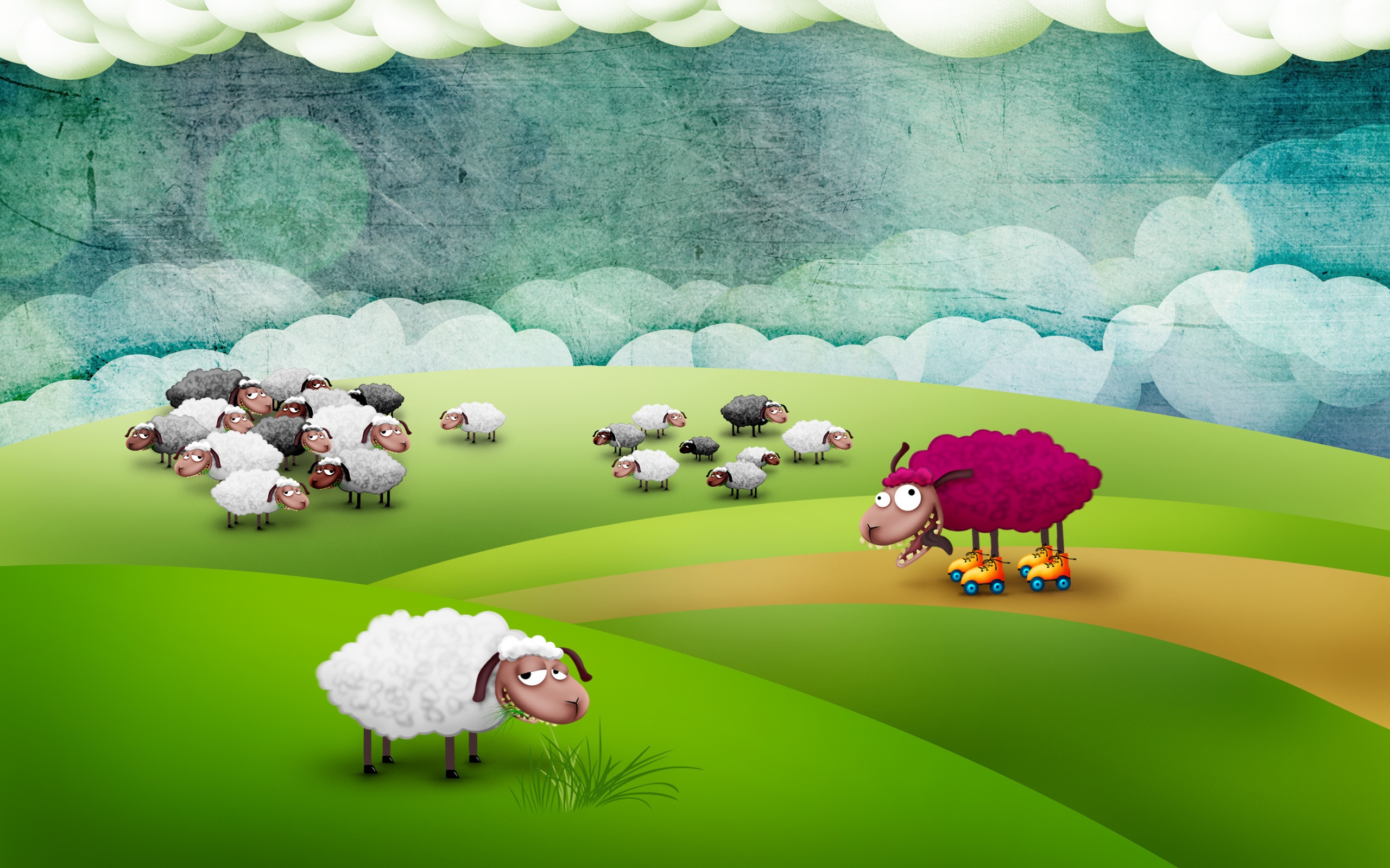 Funny Sheep for 2560 x 1600 widescreen resolution