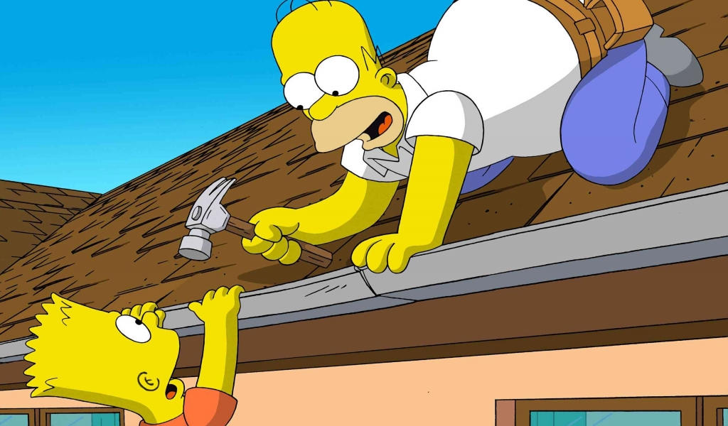 Funny Simpsons for 1024 x 600 widescreen resolution