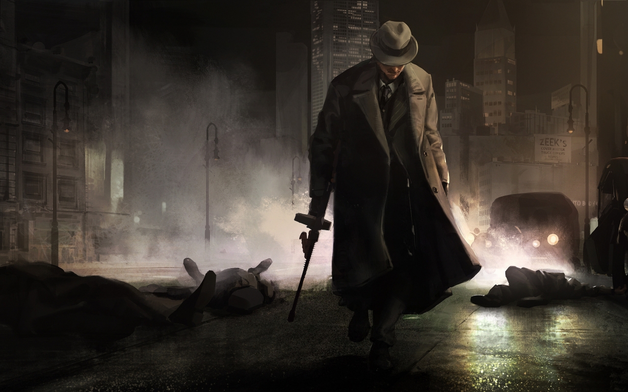 Gangster painting for 1280 x 800 widescreen resolution