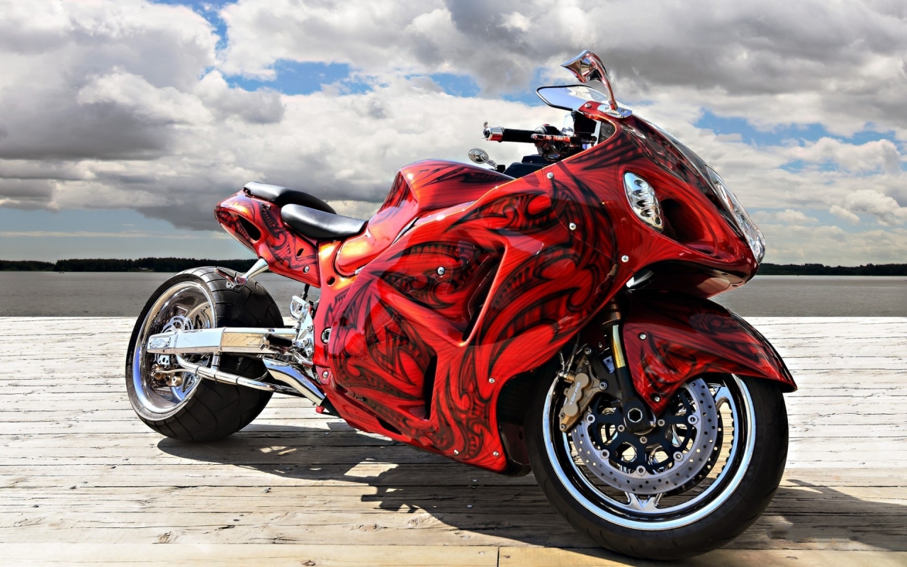 Gorgeous Red Motorcycle for 1280 x 800 widescreen resolution