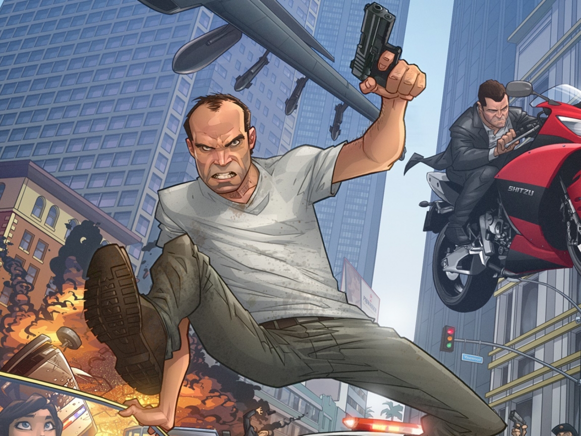 Grand Theft Auto V Game Poster for 1152 x 864 resolution