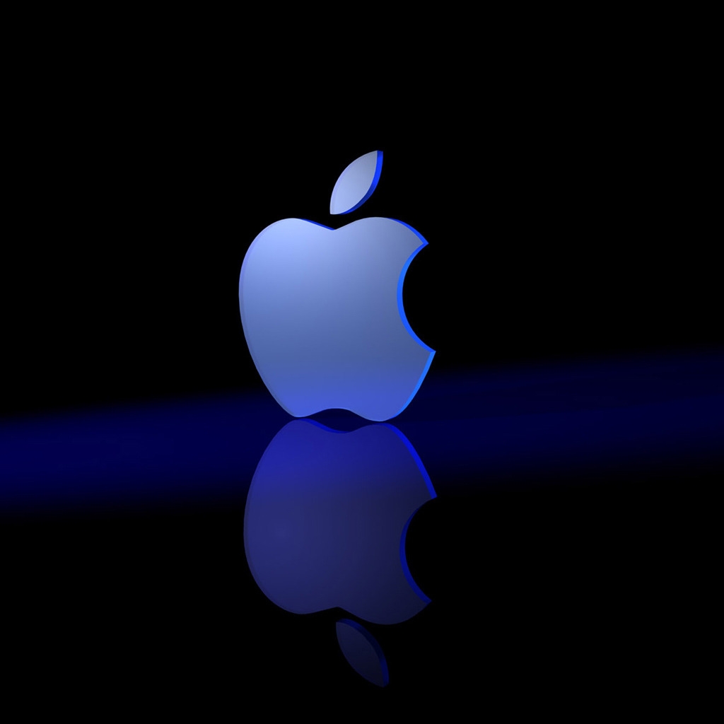 Great Blue Apple for 1024 x 1024 iPad resolution