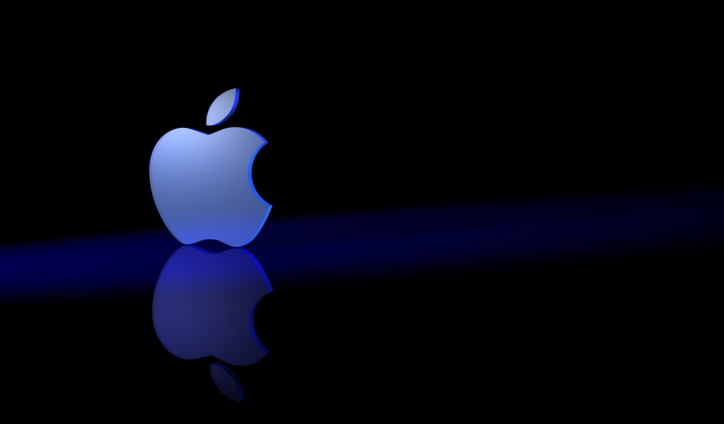 Great Blue Apple for 1024 x 600 widescreen resolution