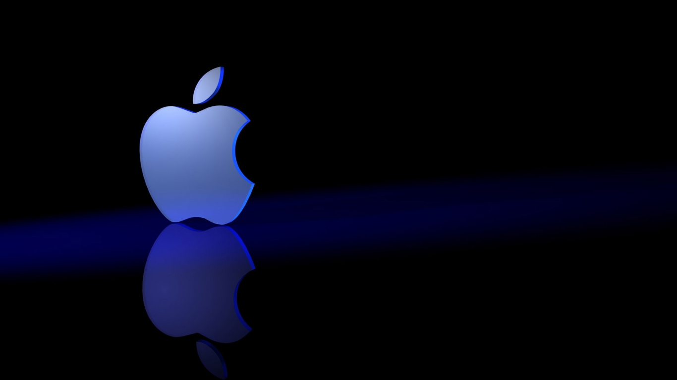 Great Blue Apple for 1366 x 768 HDTV resolution