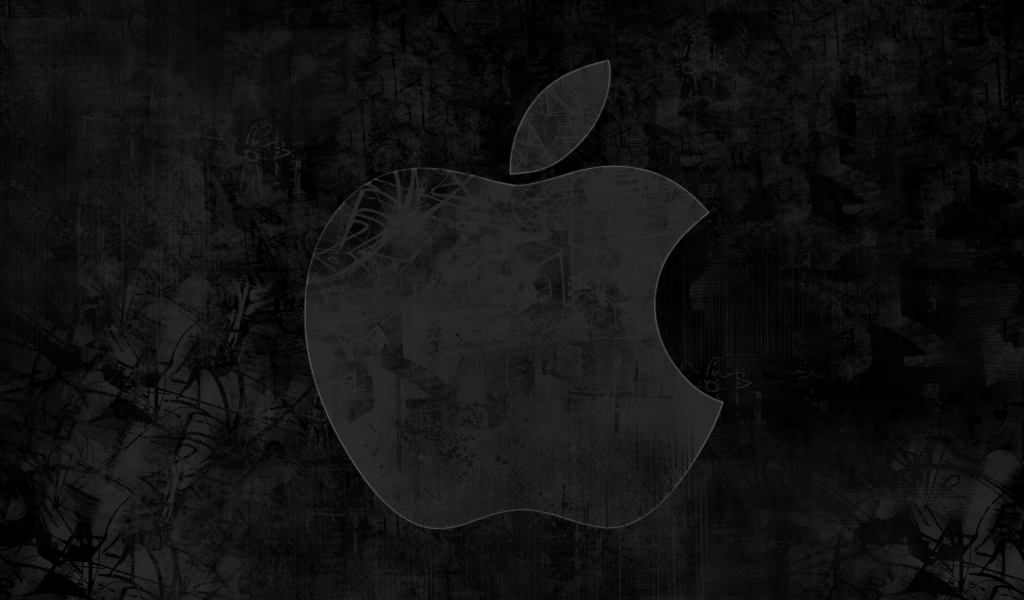 Great grunge Apple for 1024 x 600 widescreen resolution
