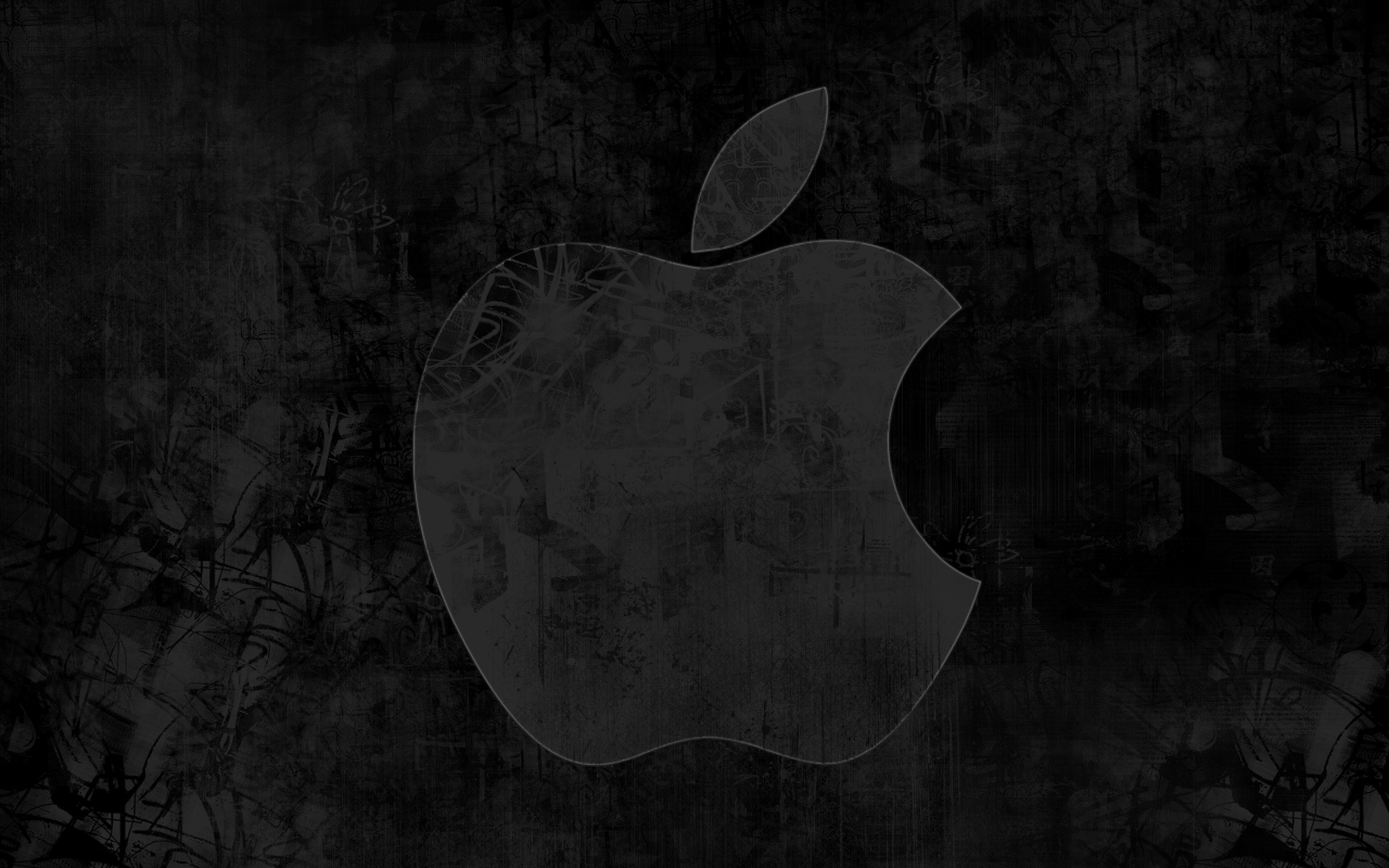 Great grunge Apple for 1280 x 800 widescreen resolution