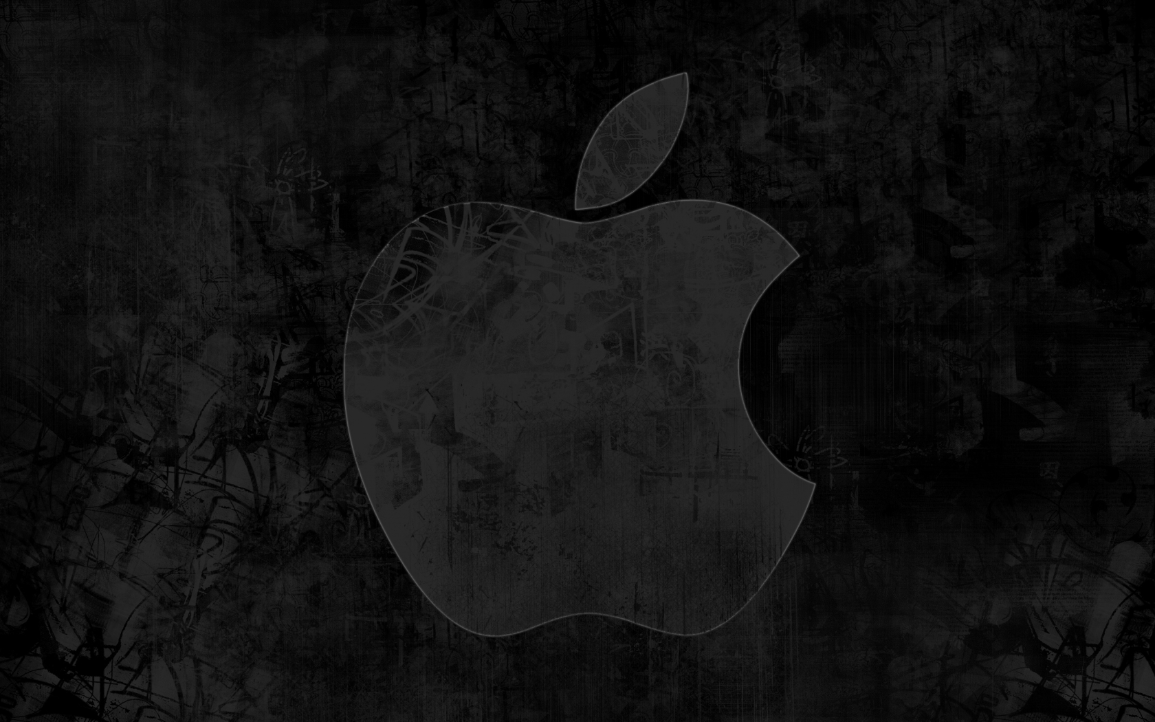 Great grunge Apple for 1680 x 1050 widescreen resolution