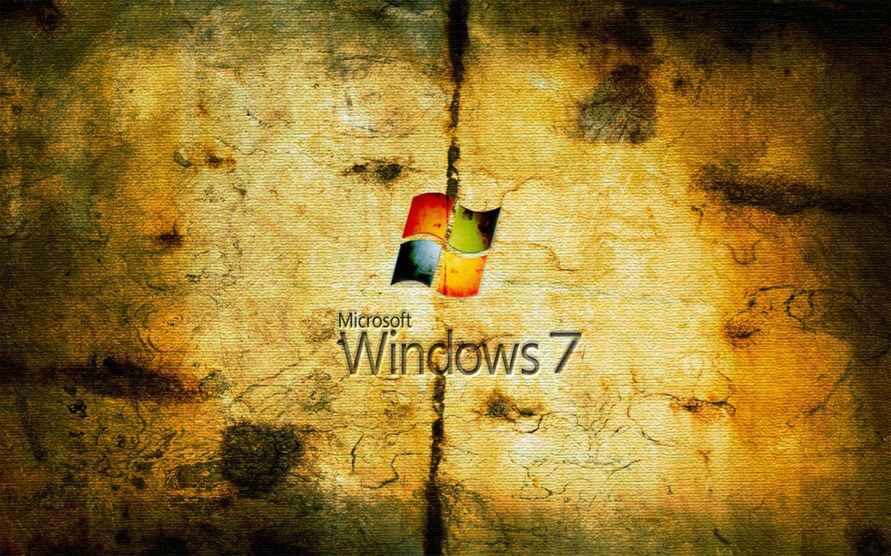 Grungy Windows Seven for 1280 x 800 widescreen resolution