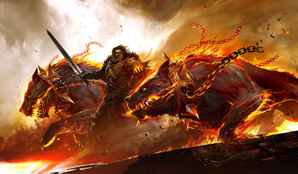 Guild Wars 2 Fire for 1024 x 600 widescreen resolution