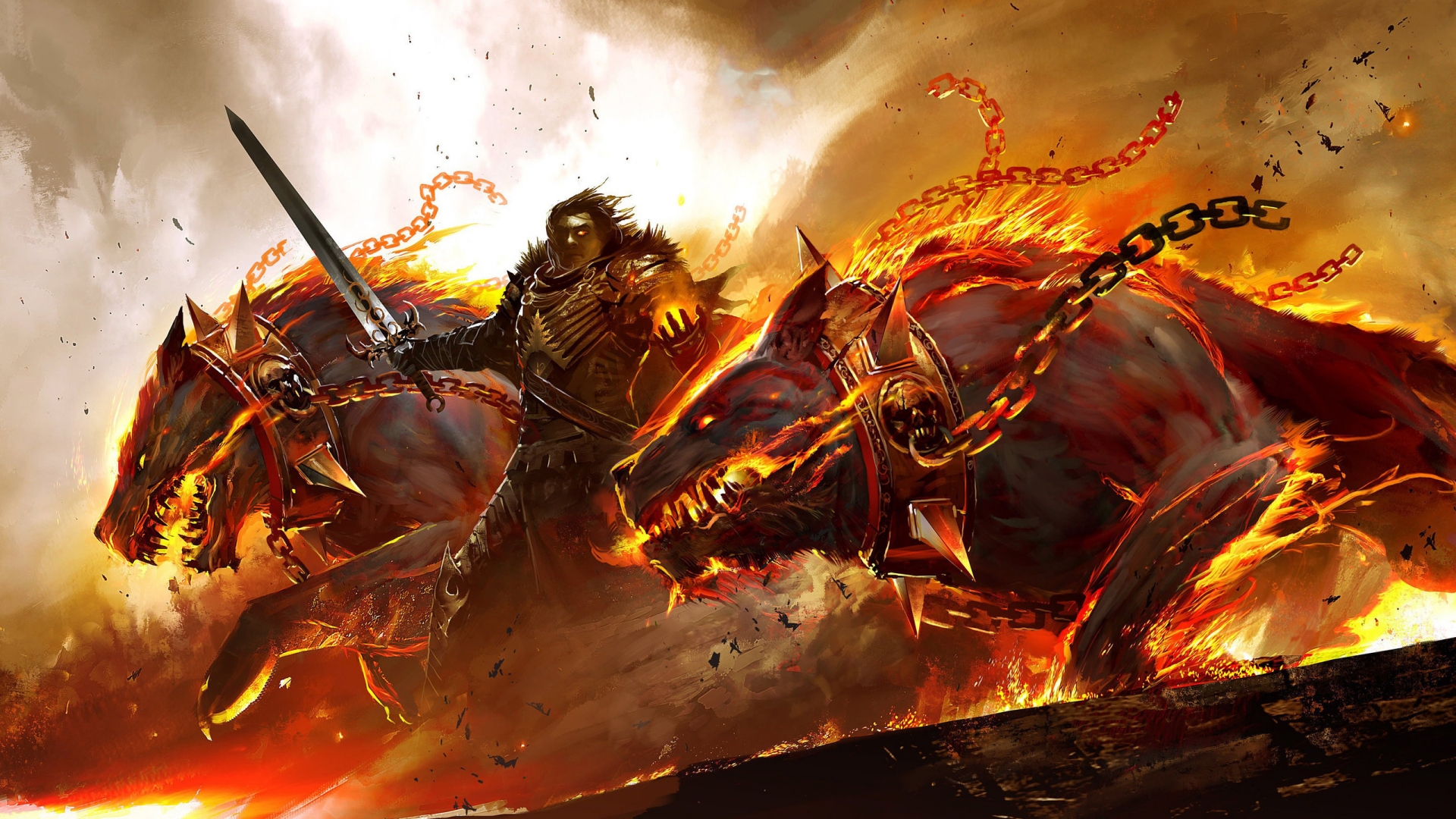Guild Wars 2 Fire for 1920 x 1080 HDTV 1080p resolution