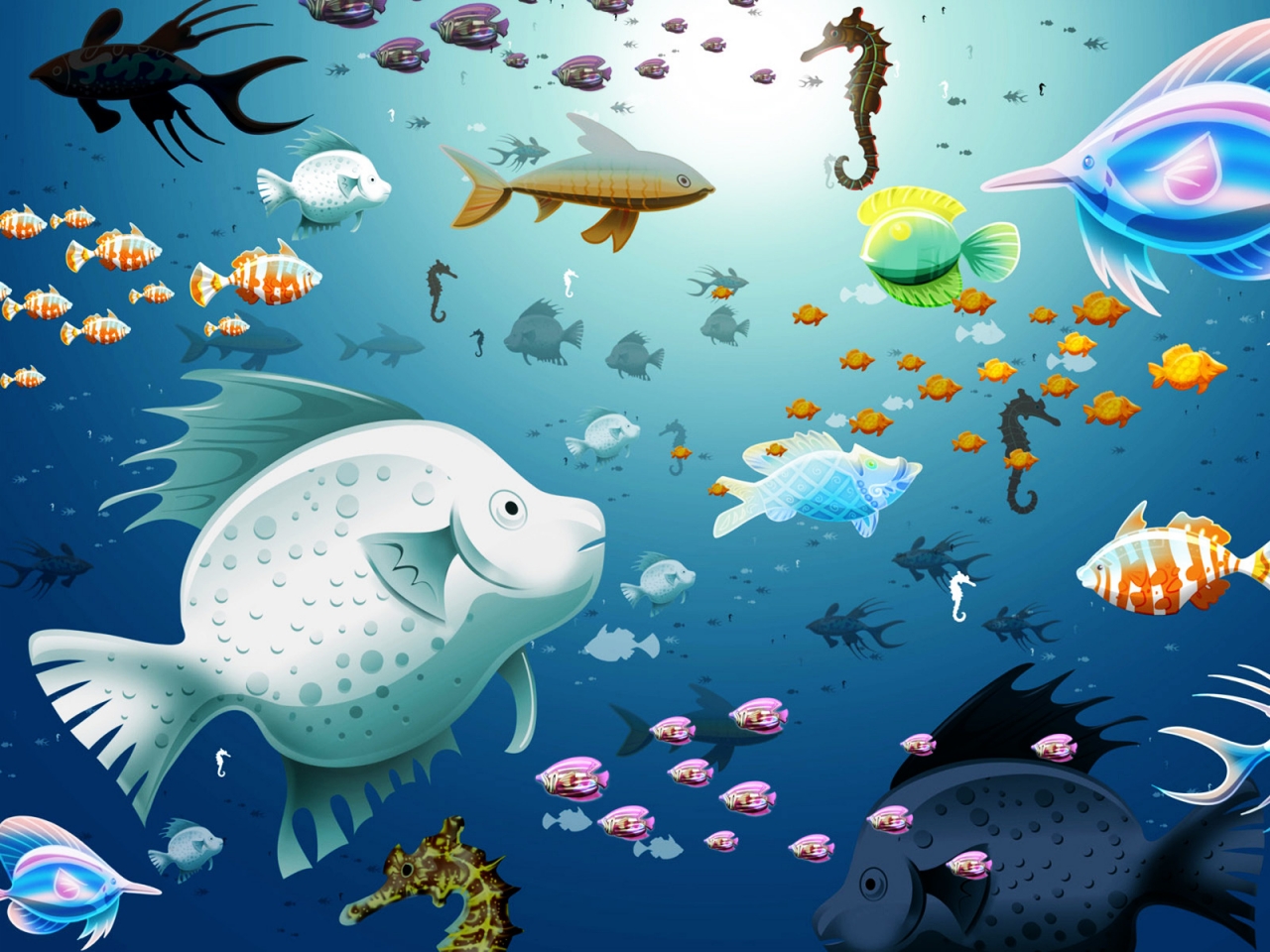Happy Fish World for 1280 x 960 resolution