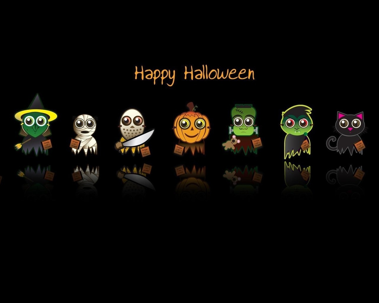 Happy Halloween Characters for 1280 x 1024 resolution