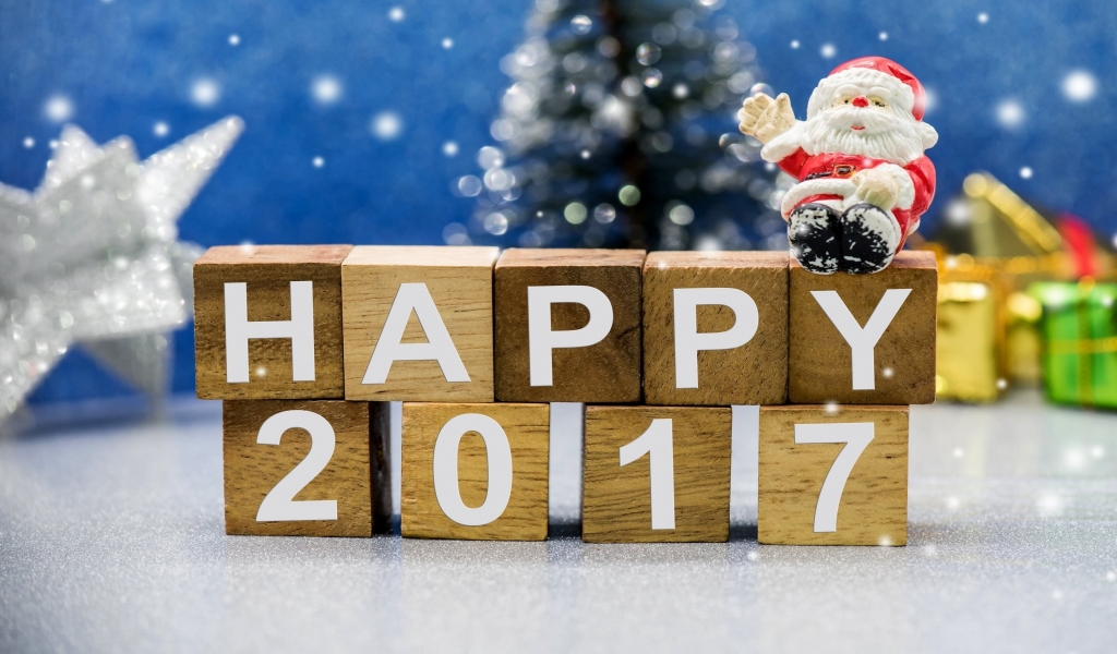 Happy New Year 2017 for 1024 x 600 widescreen resolution