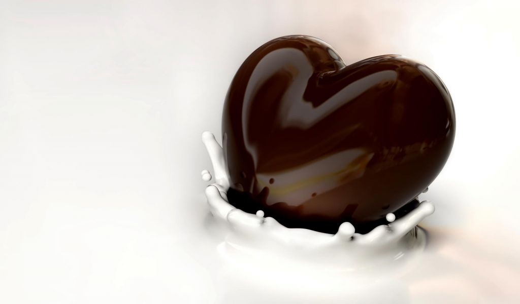 Heart Chocolate and Milk for 1024 x 600 widescreen resolution