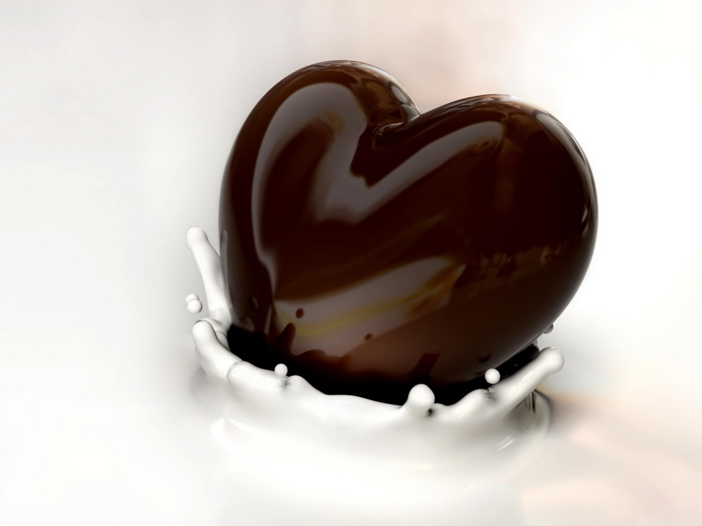 Heart Chocolate and Milk for 1024 x 768 resolution