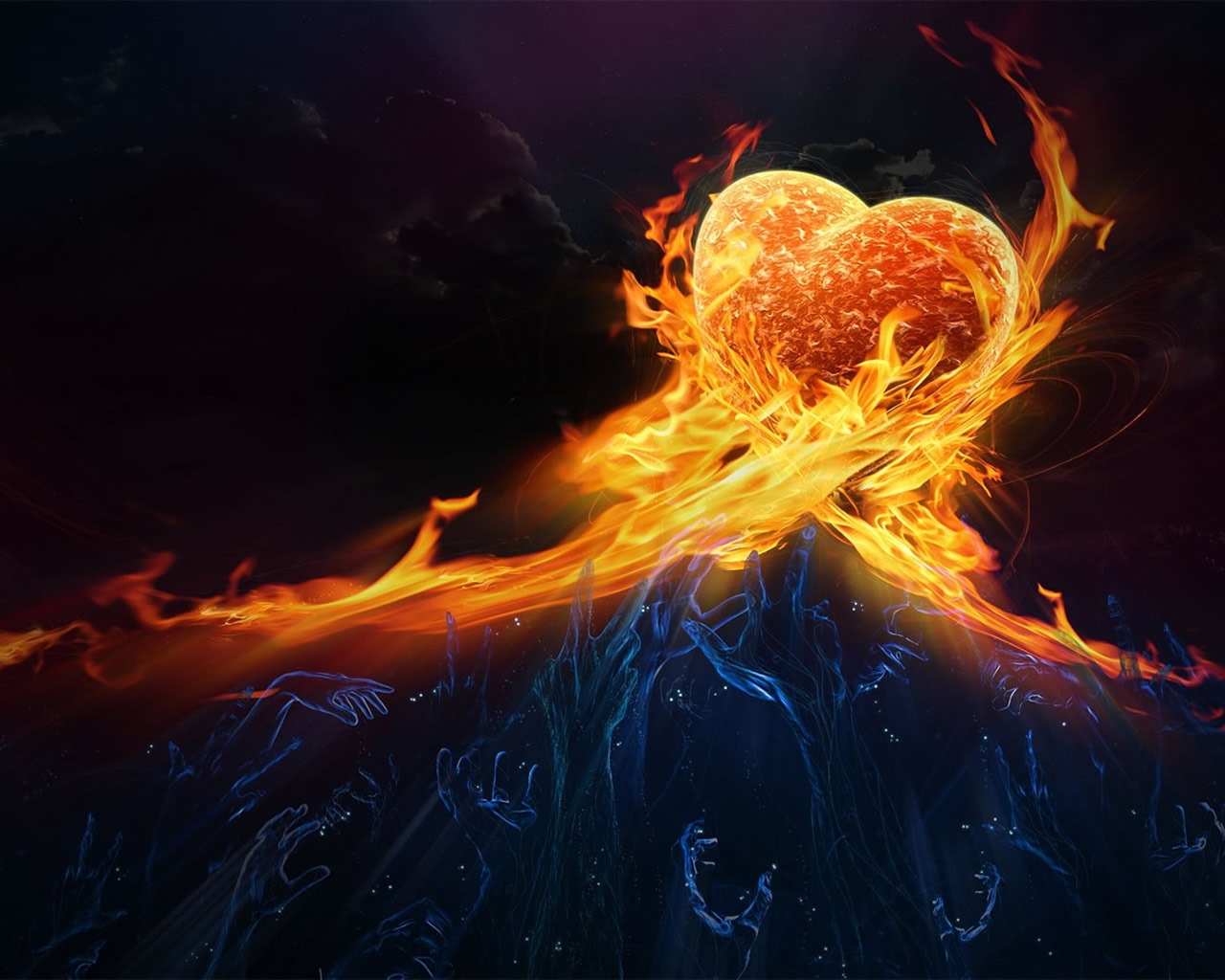 Heart in Fire for 1280 x 1024 resolution
