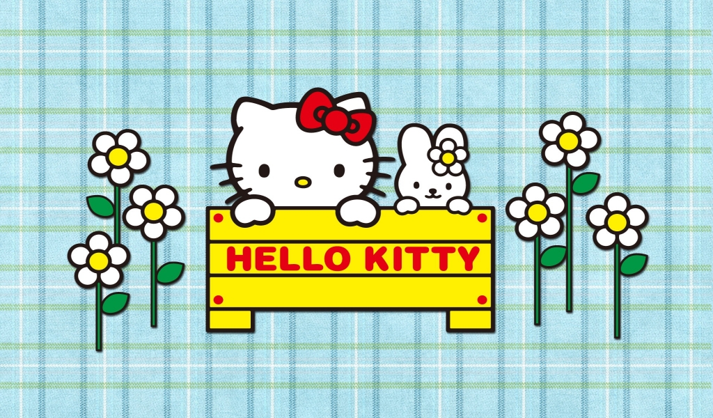 Hello Kitty Cartoon for 1024 x 600 widescreen resolution