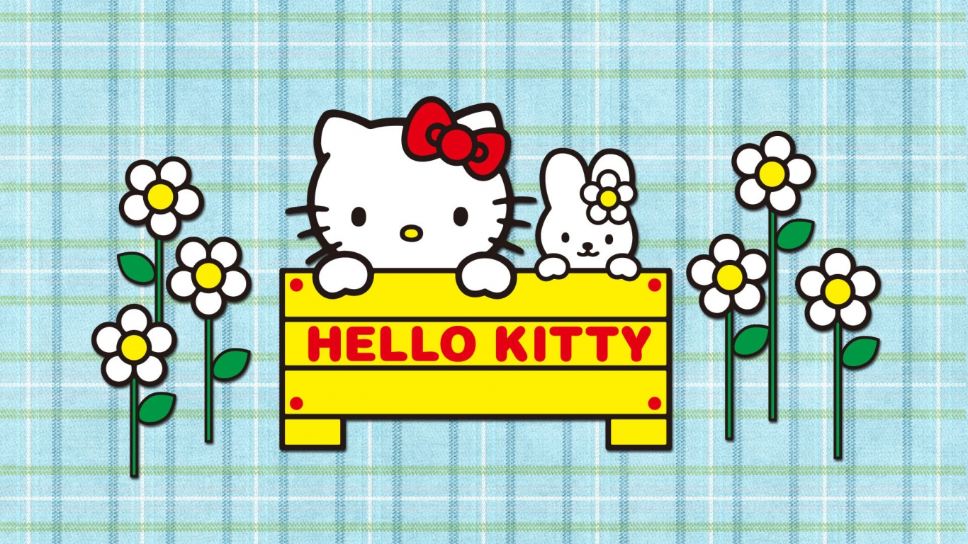 Hello Kitty Cartoon for 1366 x 768 HDTV resolution