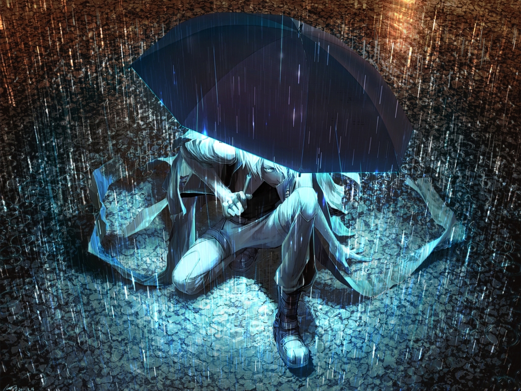 Knight Under the Umbrella for 1024 x 768 resolution