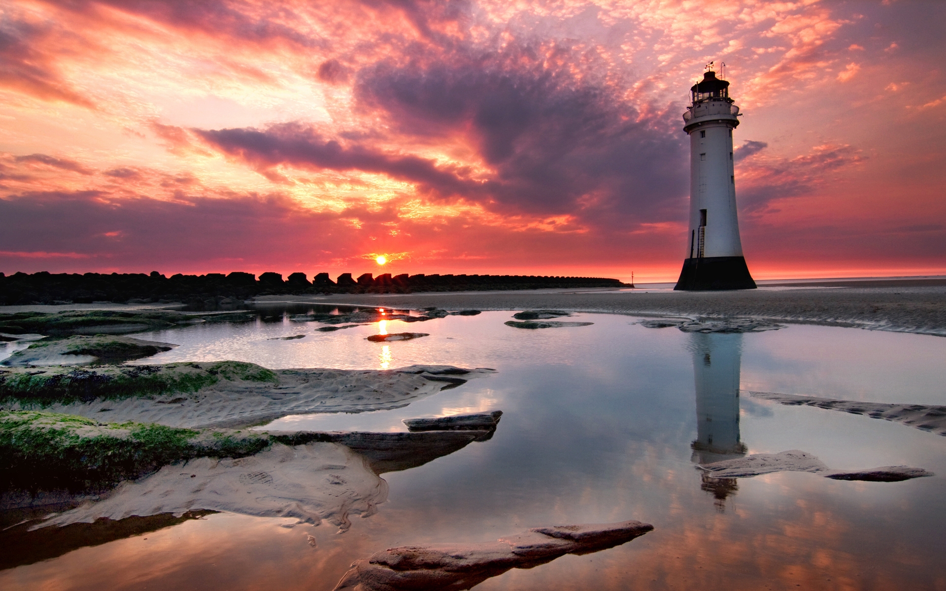 Lighthouse Sunset View for 1920 x 1200 widescreen resolution