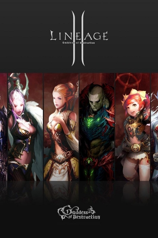 Lineage II Characters for 320 x 480 iPhone resolution
