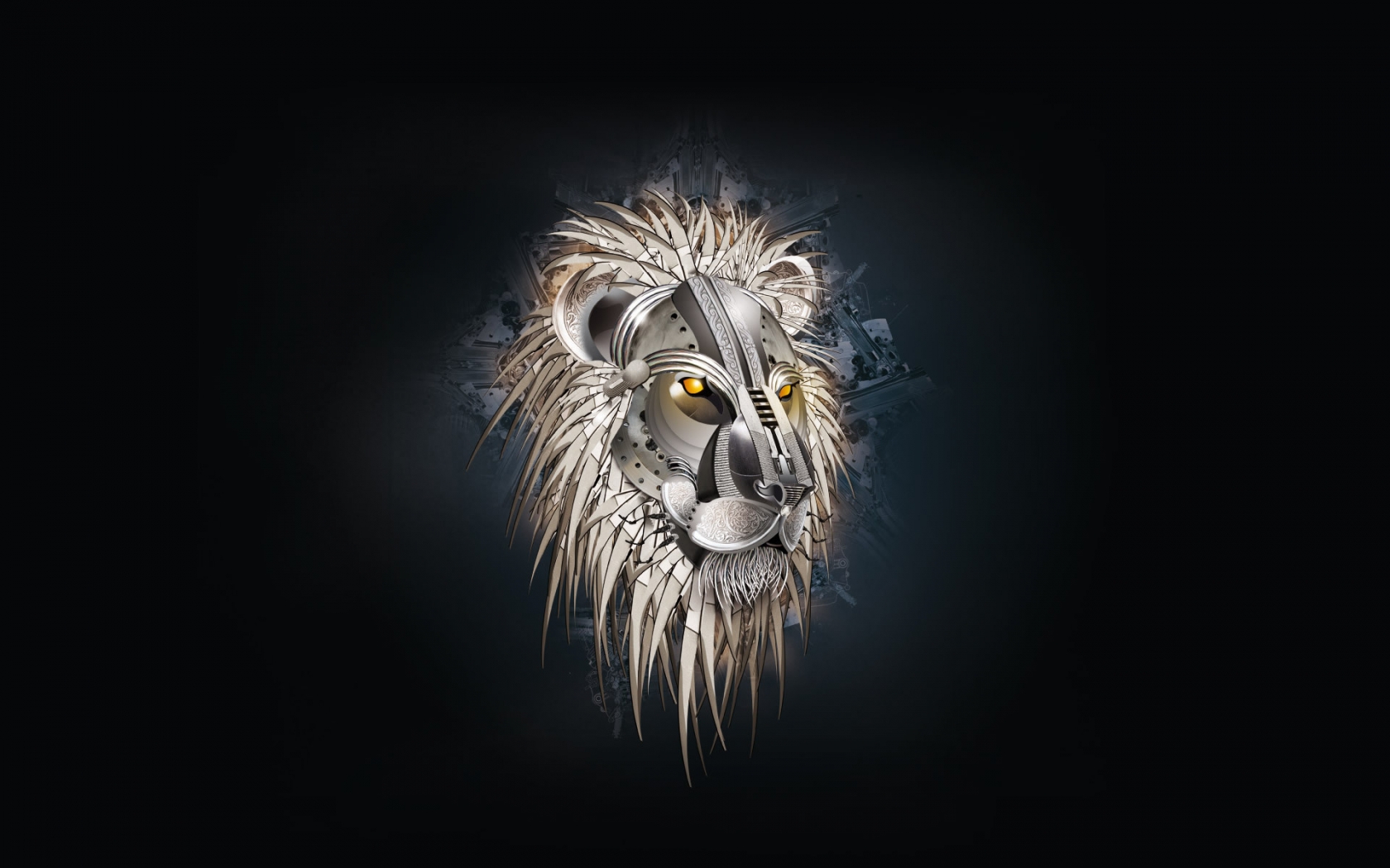 Lion head drawing for 1680 x 1050 widescreen resolution
