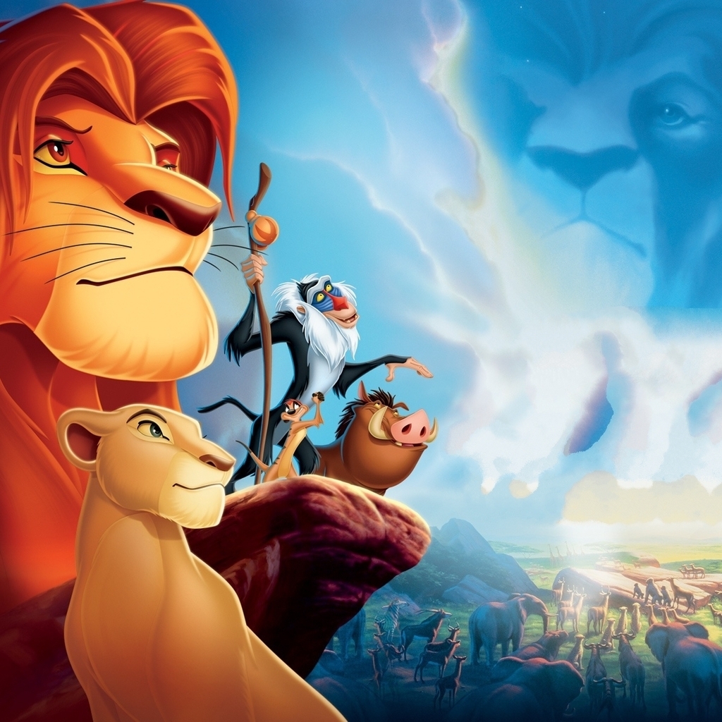 Lion King Simba and Friends for 1024 x 1024 iPad resolution