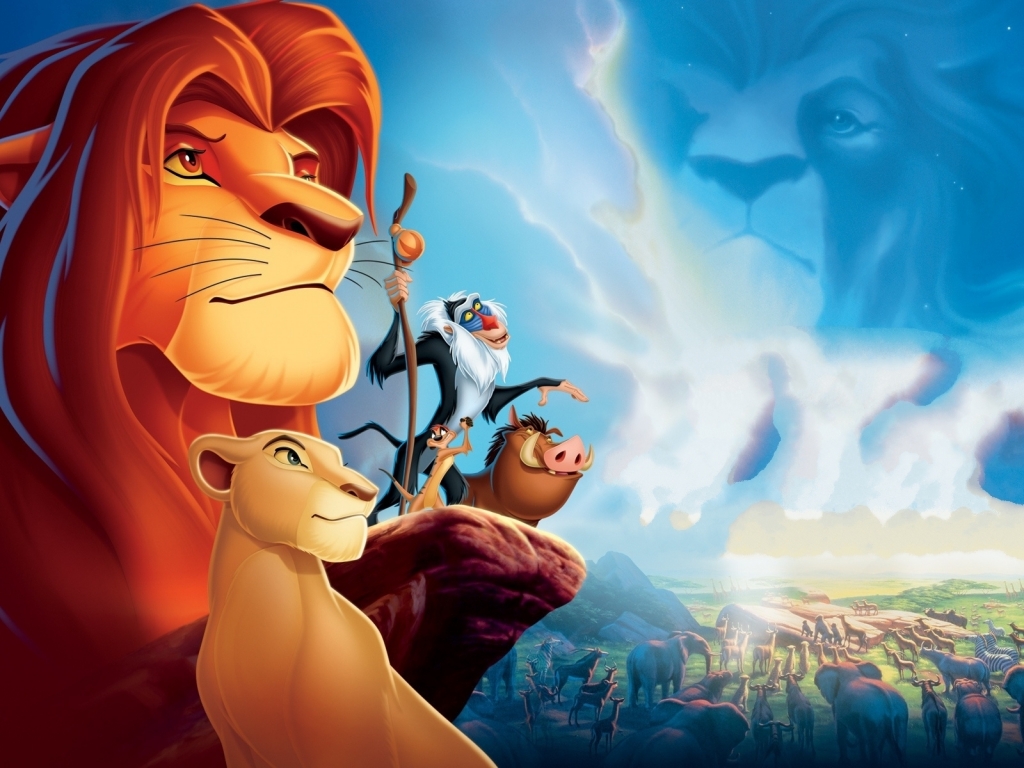 Lion King Simba and Friends for 1024 x 768 resolution