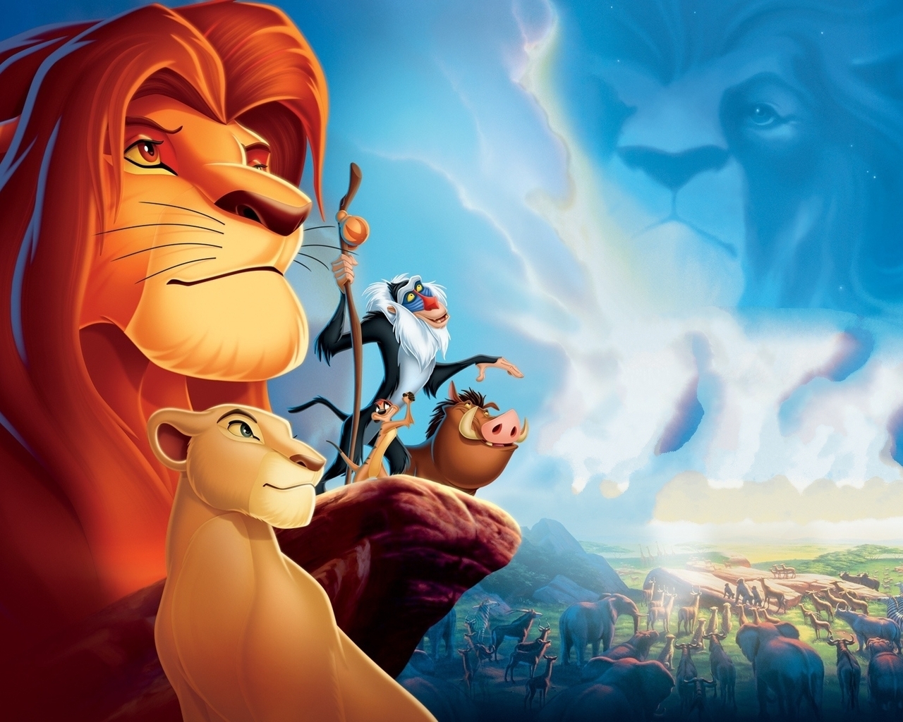 Lion King Simba and Friends for 1280 x 1024 resolution