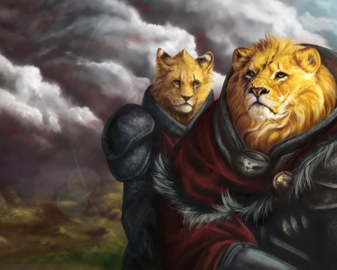 Lions Cartoon for 1280 x 1024 resolution