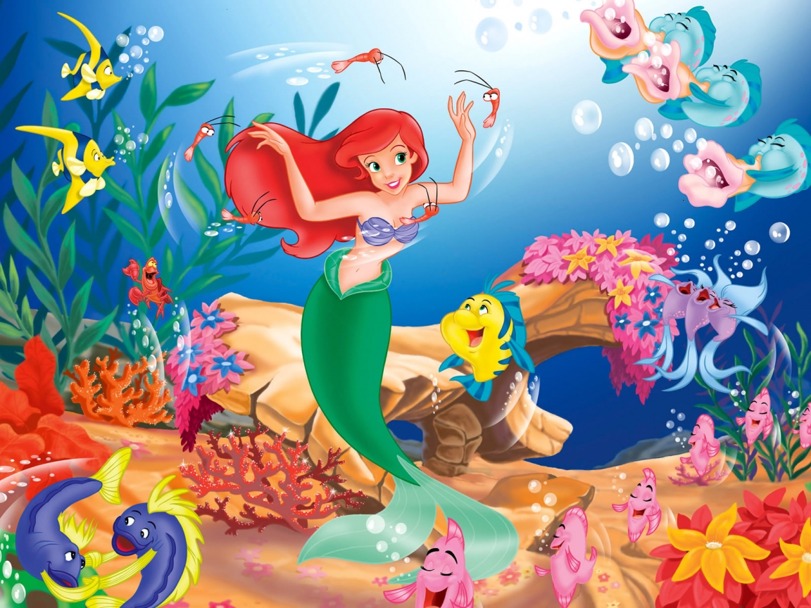 Little Mermaid Cartoon for 1152 x 864 resolution