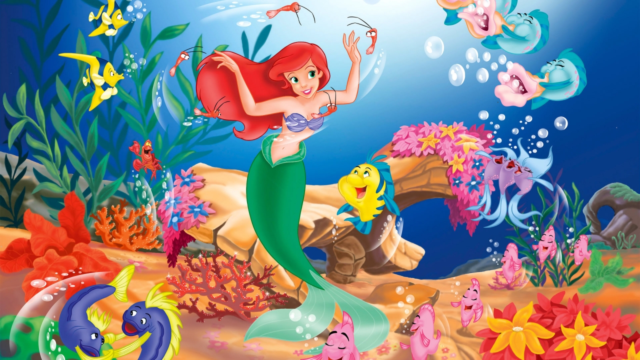 Little Mermaid Cartoon for 1280 x 720 HDTV 720p resolution