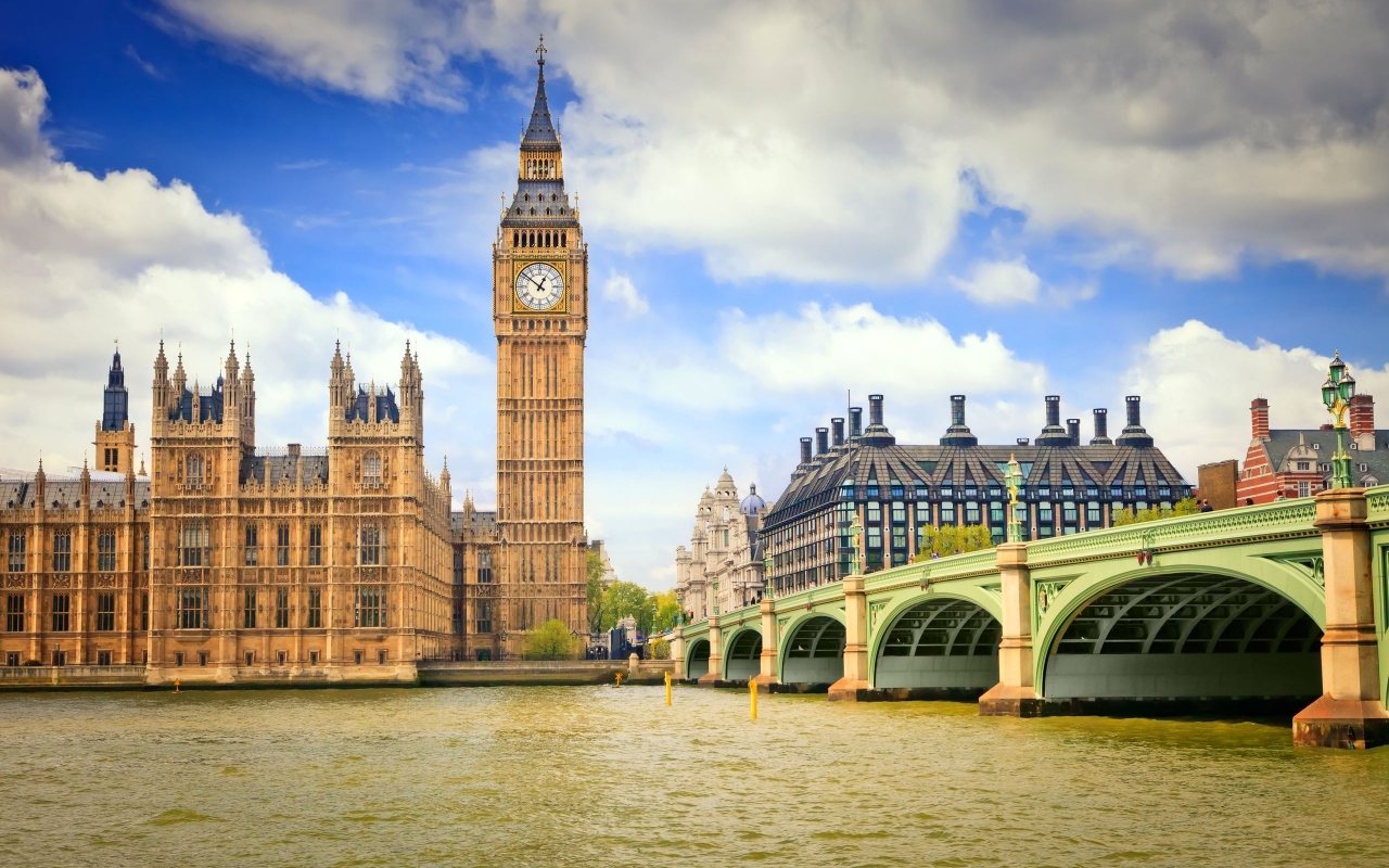 London Bridge and Big Ben for 1280 x 800 widescreen resolution