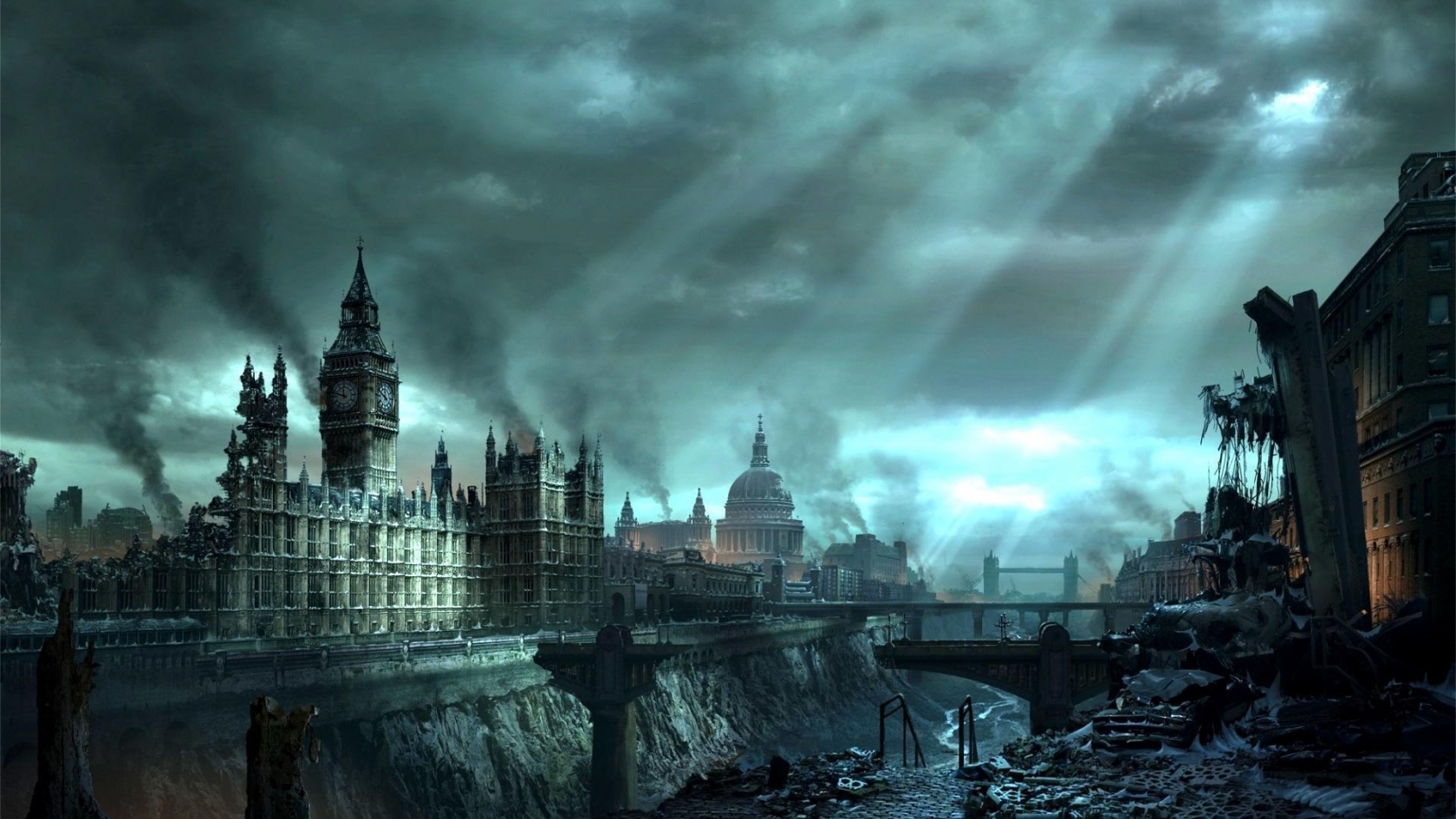 London under disaster for 1680 x 945 HDTV resolution