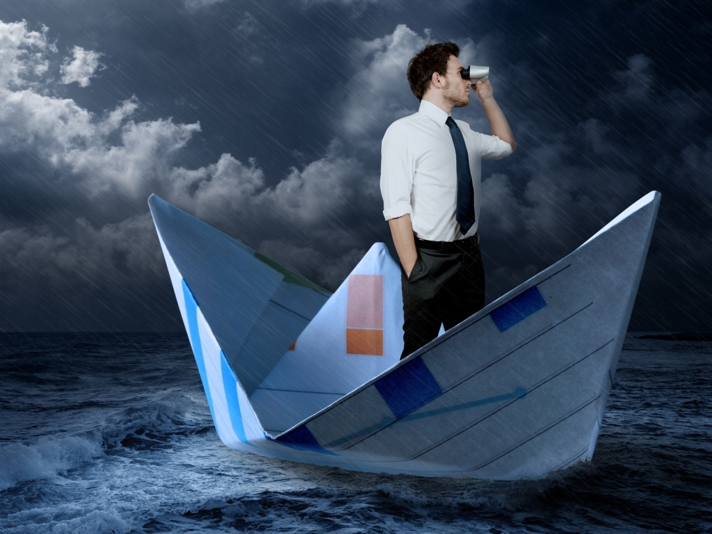 Man in Paper Boat for 1024 x 768 resolution