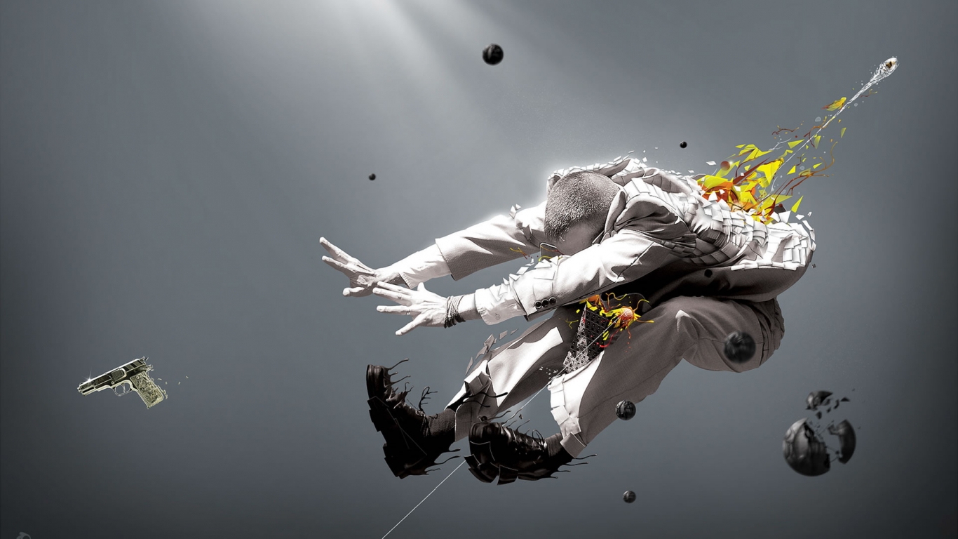 Man in the Air for 1366 x 768 HDTV resolution