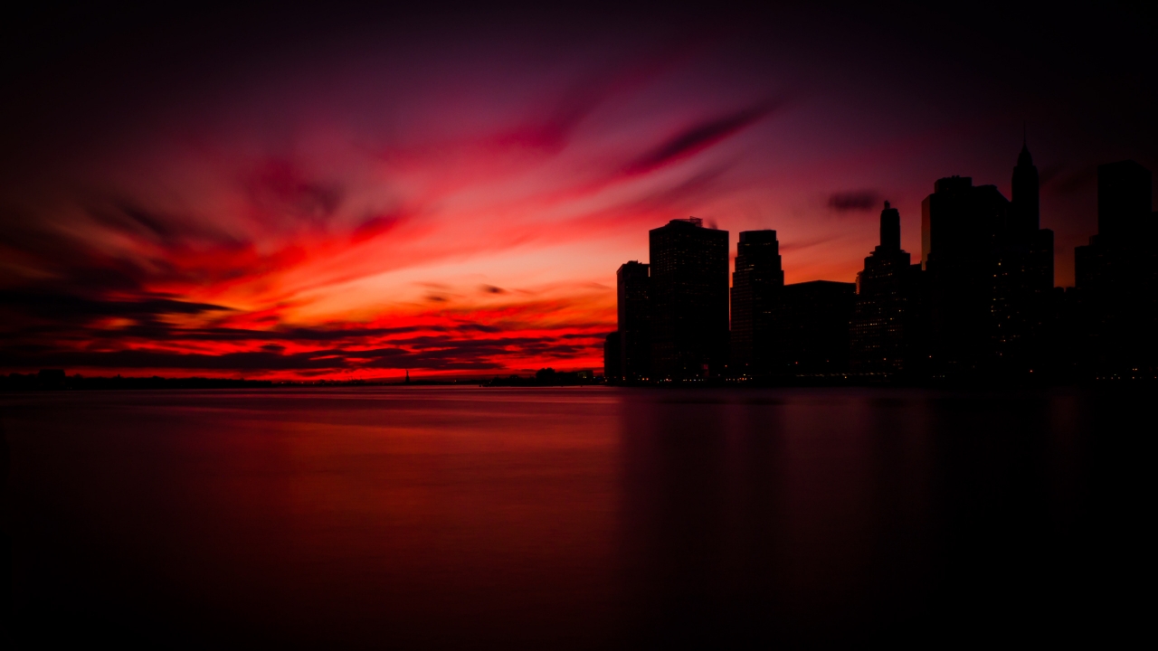 Manhattan Sunset for 1280 x 720 HDTV 720p resolution